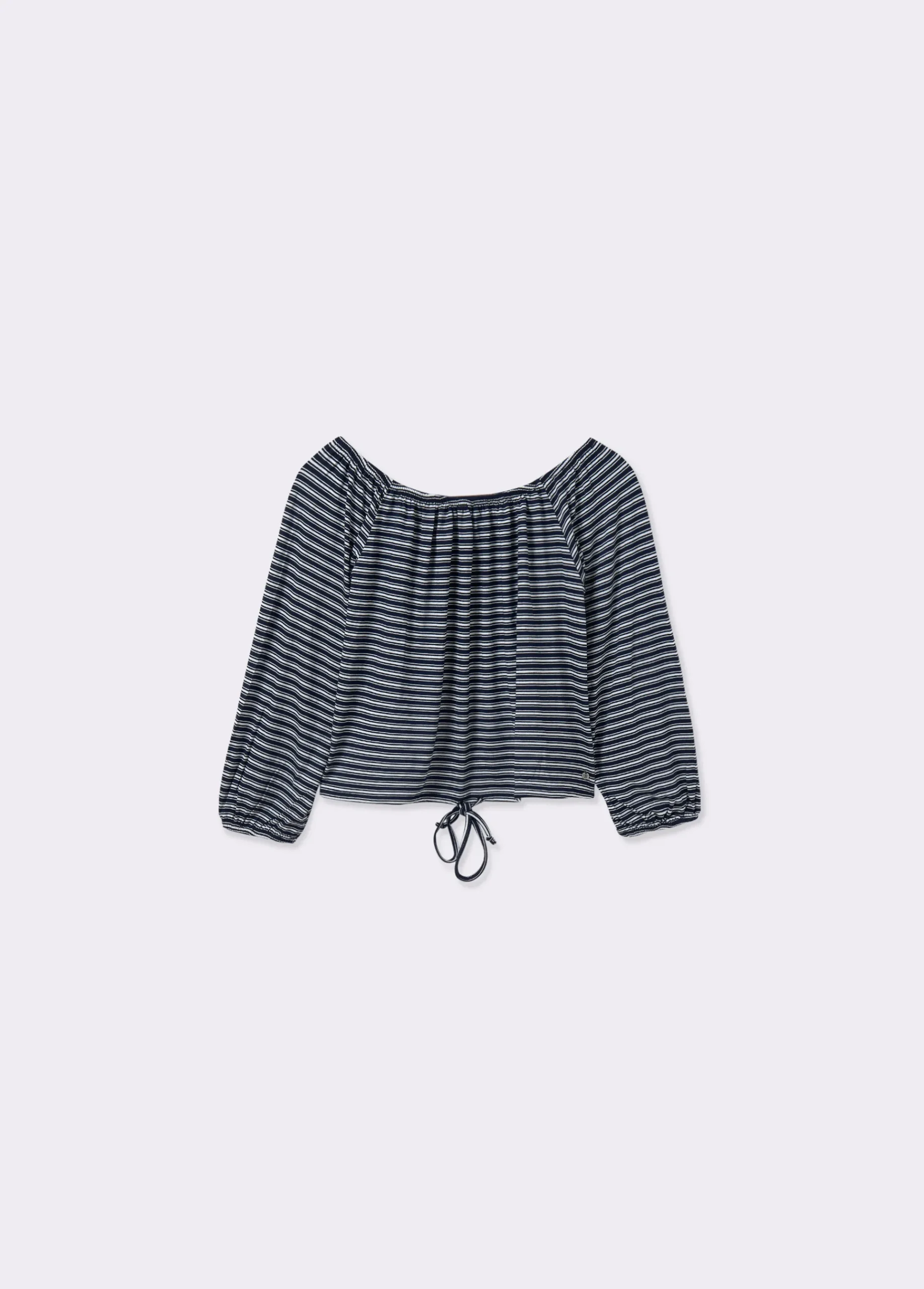 Brownie Camisetas Y Tops*Camiseta escote bardot raya tejida Negro