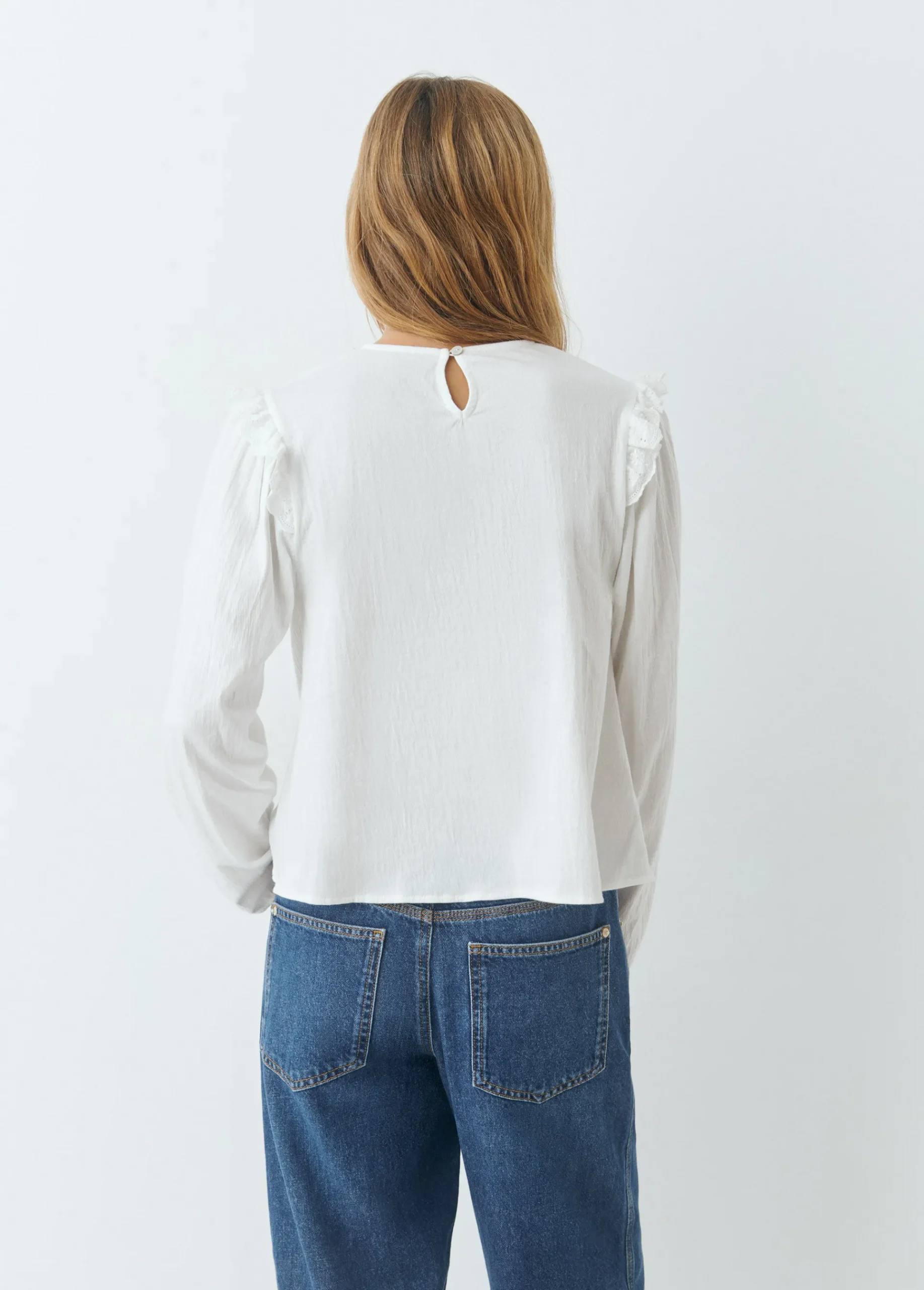 Brownie Camisas Y Blusas|Camisetas Y Tops*Camiseta estilo blusa con volante