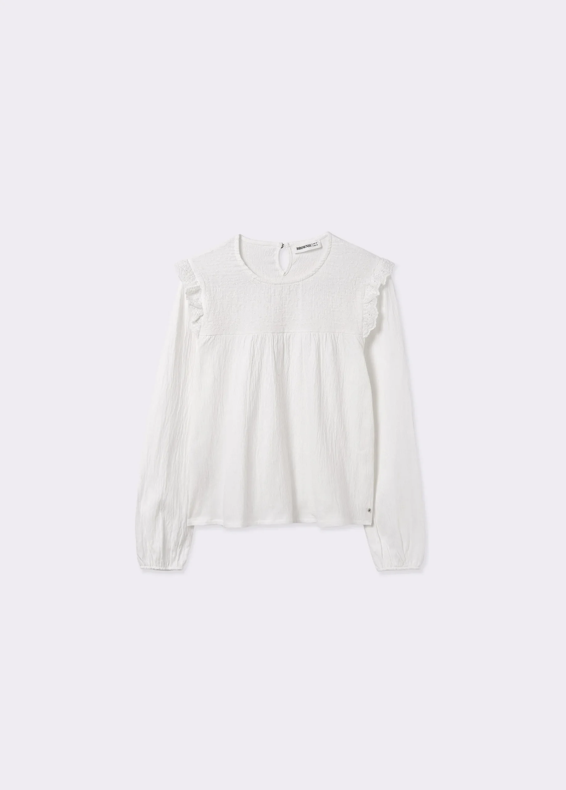 Brownie Camisas Y Blusas|Camisetas Y Tops*Camiseta estilo blusa con volante