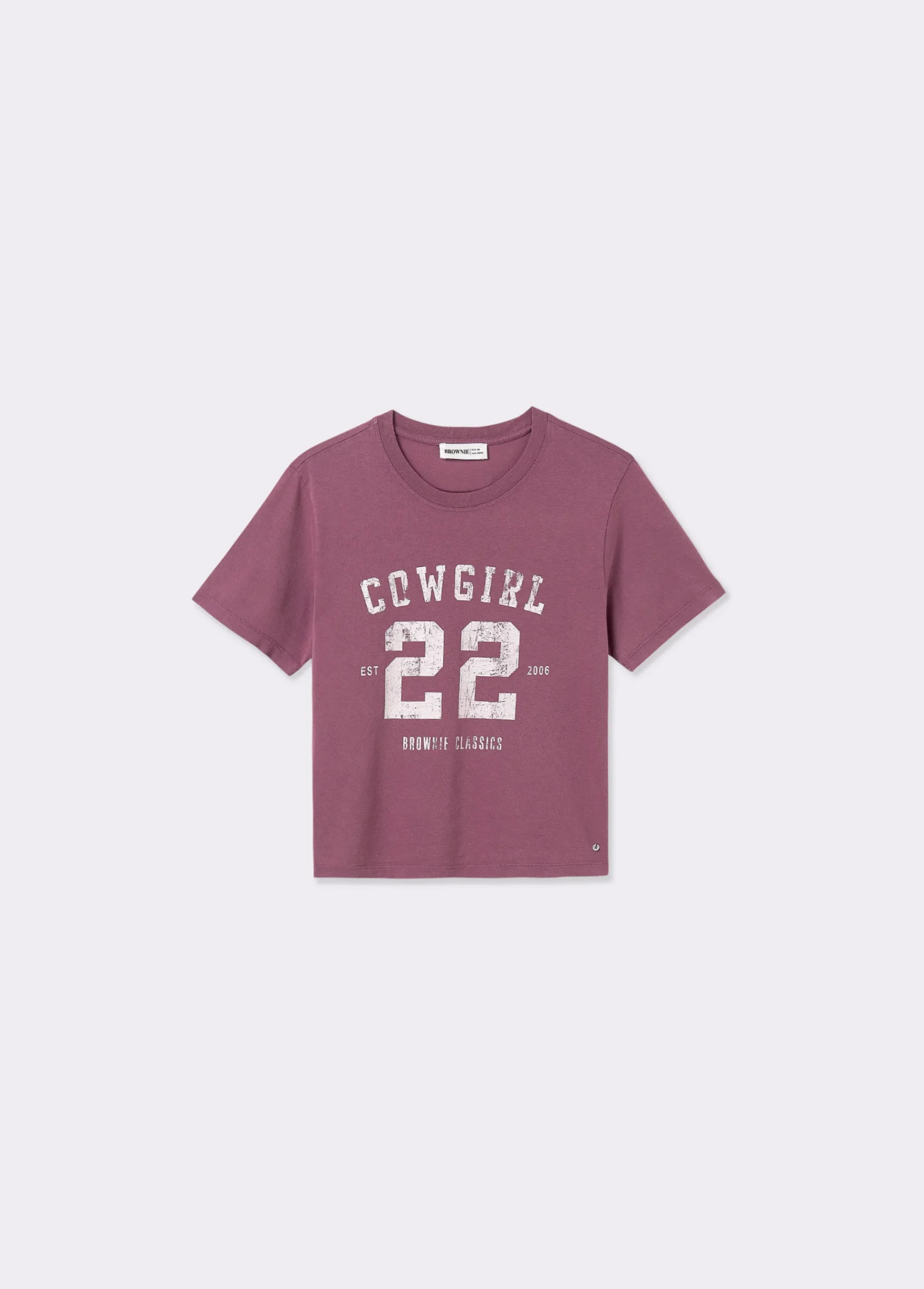 Brownie Camisetas Y Tops*Camiseta lavada print posicional Berenjena