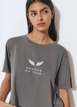 Brownie Camisetas Y Tops*Camiseta manga corta print trasero Gris