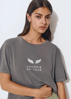 Brownie Camisetas Y Tops*Camiseta manga corta print trasero Gris
