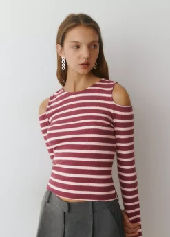 Brownie Camisetas Y Tops*Camiseta raya lurex cut-out hombro Rosa