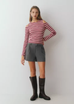 Brownie Camisetas Y Tops*Camiseta raya lurex cut-out hombro Rosa