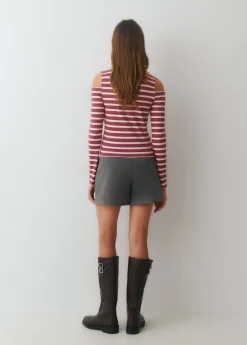 Brownie Camisetas Y Tops*Camiseta raya lurex cut-out hombro Rosa