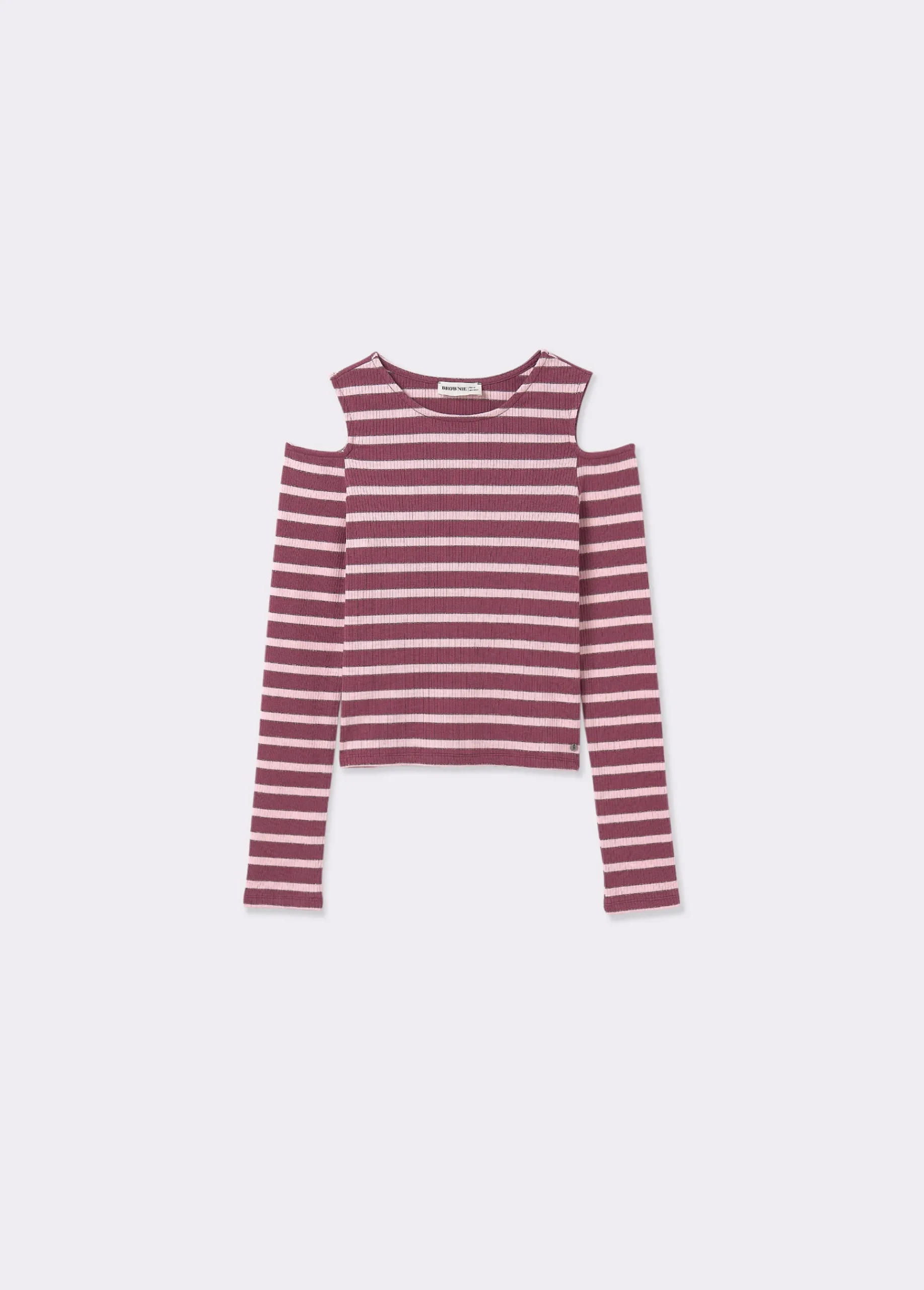 Brownie Camisetas Y Tops*Camiseta raya lurex cut-out hombro Rosa