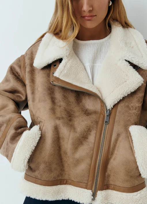Brownie Abrigos Y Chaquetas*Cazadora doble faz efecto piel Camel