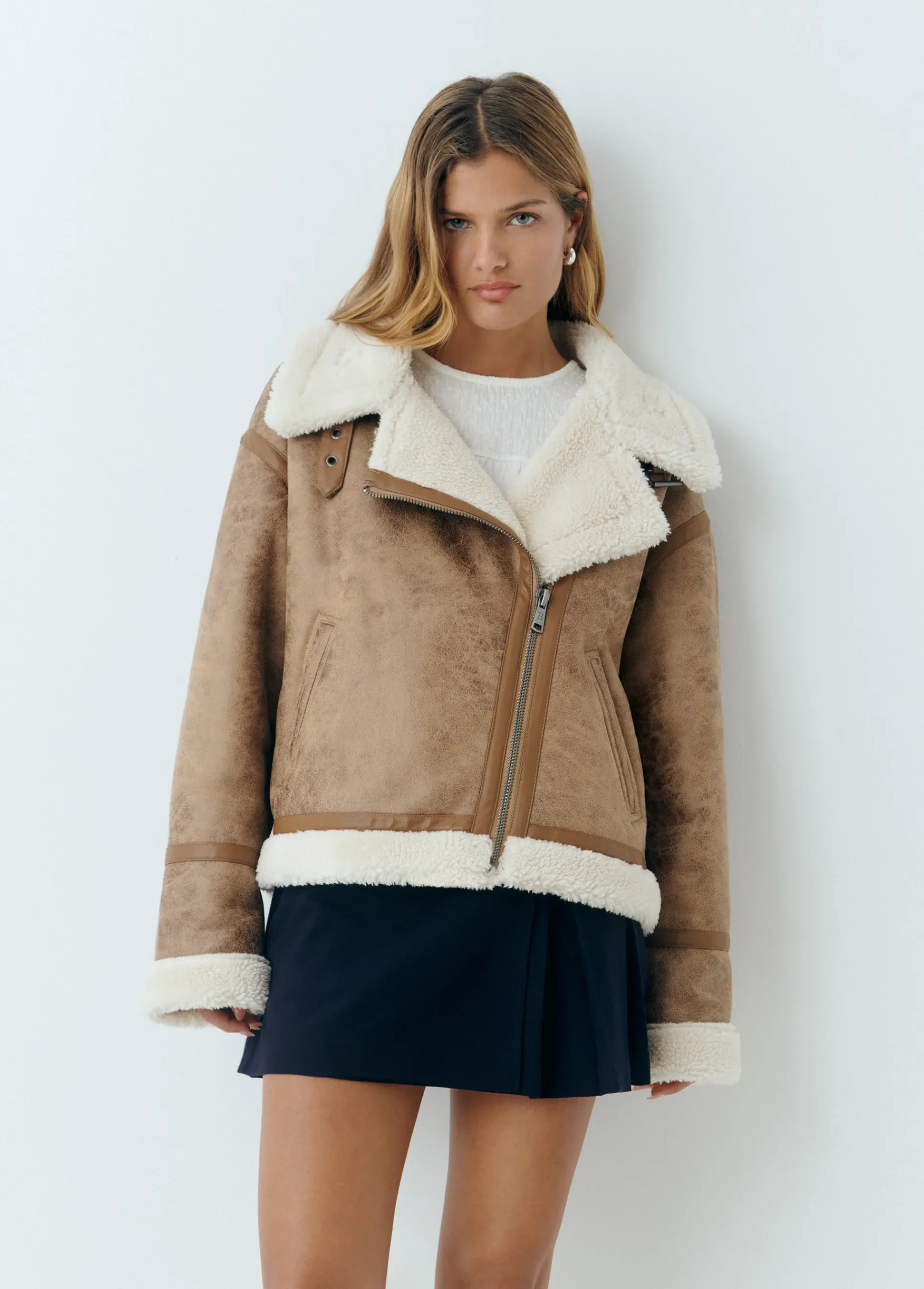 Brownie Abrigos Y Chaquetas*Cazadora doble faz efecto piel Camel