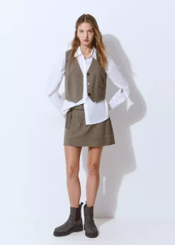 Brownie Chalecos|Total Look*Chaleco cuadritos Marron
