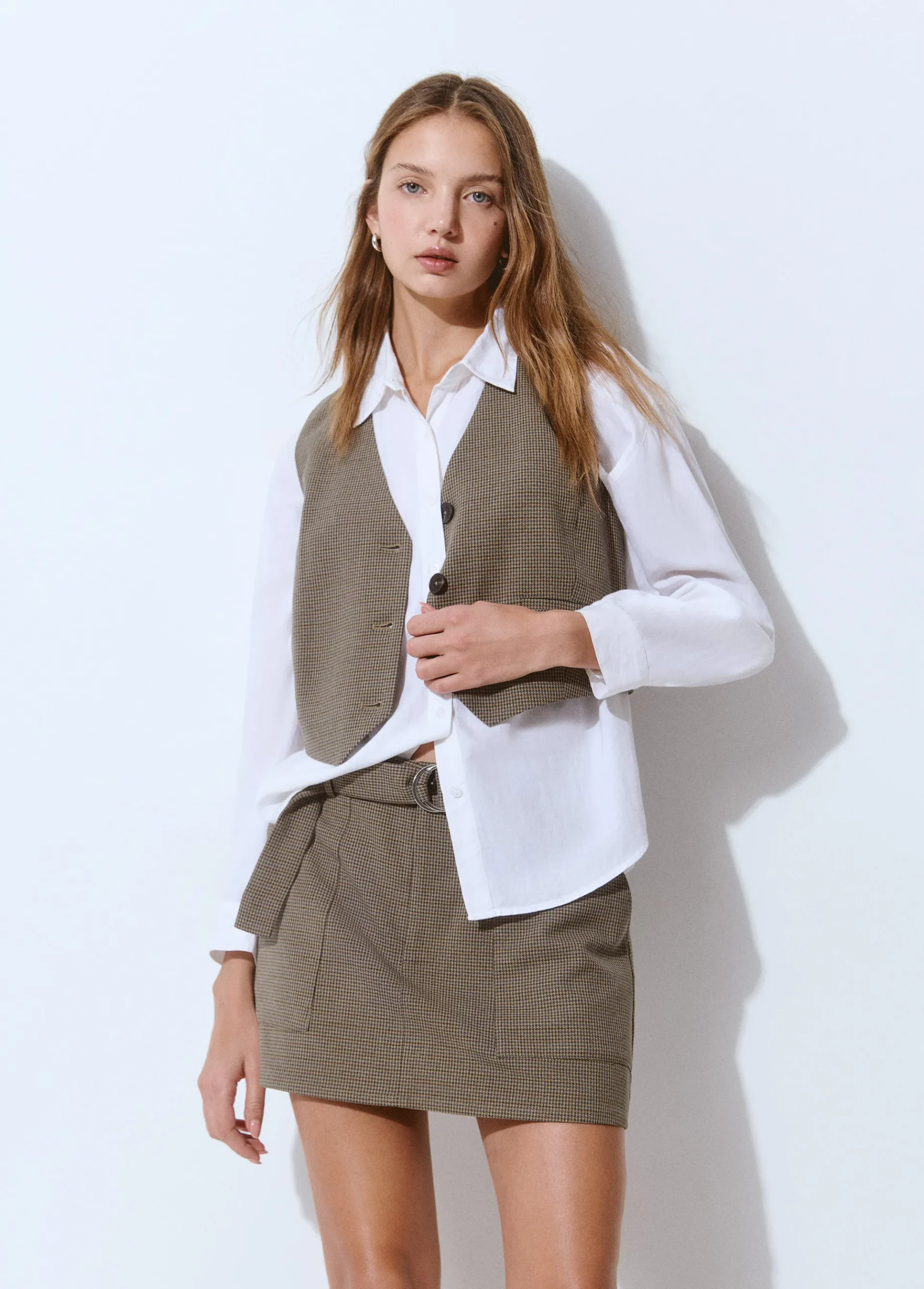 Brownie Chalecos|Total Look*Chaleco cuadritos Marron
