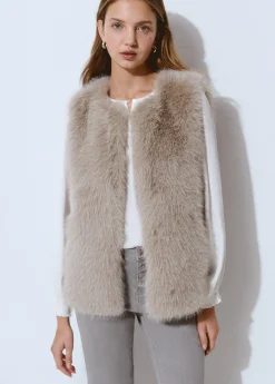 Brownie Abrigos Y Chaquetas|Chalecos*Chaleco efecto pelo Gris