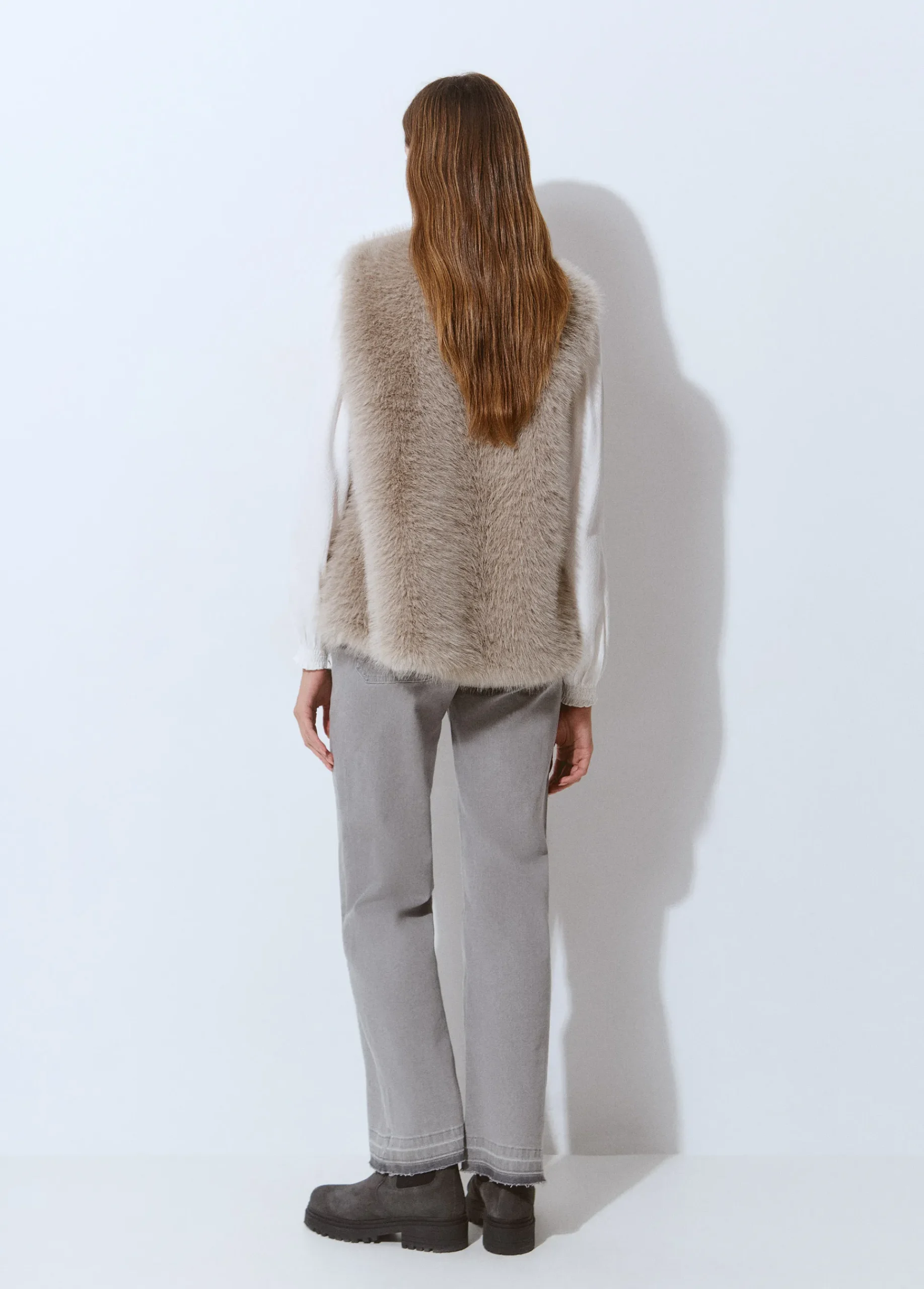 Brownie Abrigos Y Chaquetas|Chalecos*Chaleco efecto pelo Gris
