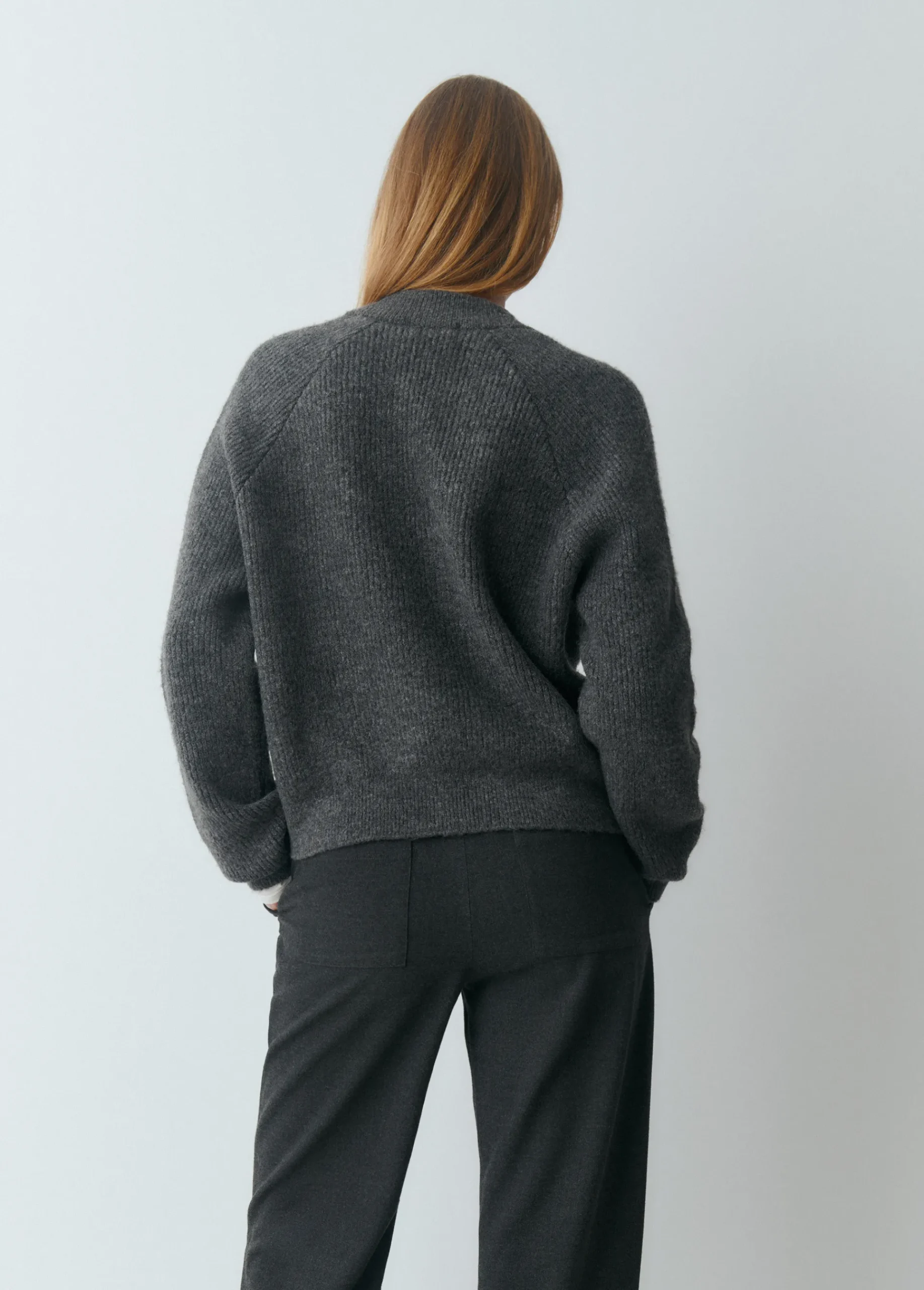Brownie Jerséis|Punto*Chaqueta punto bomber Grismedio