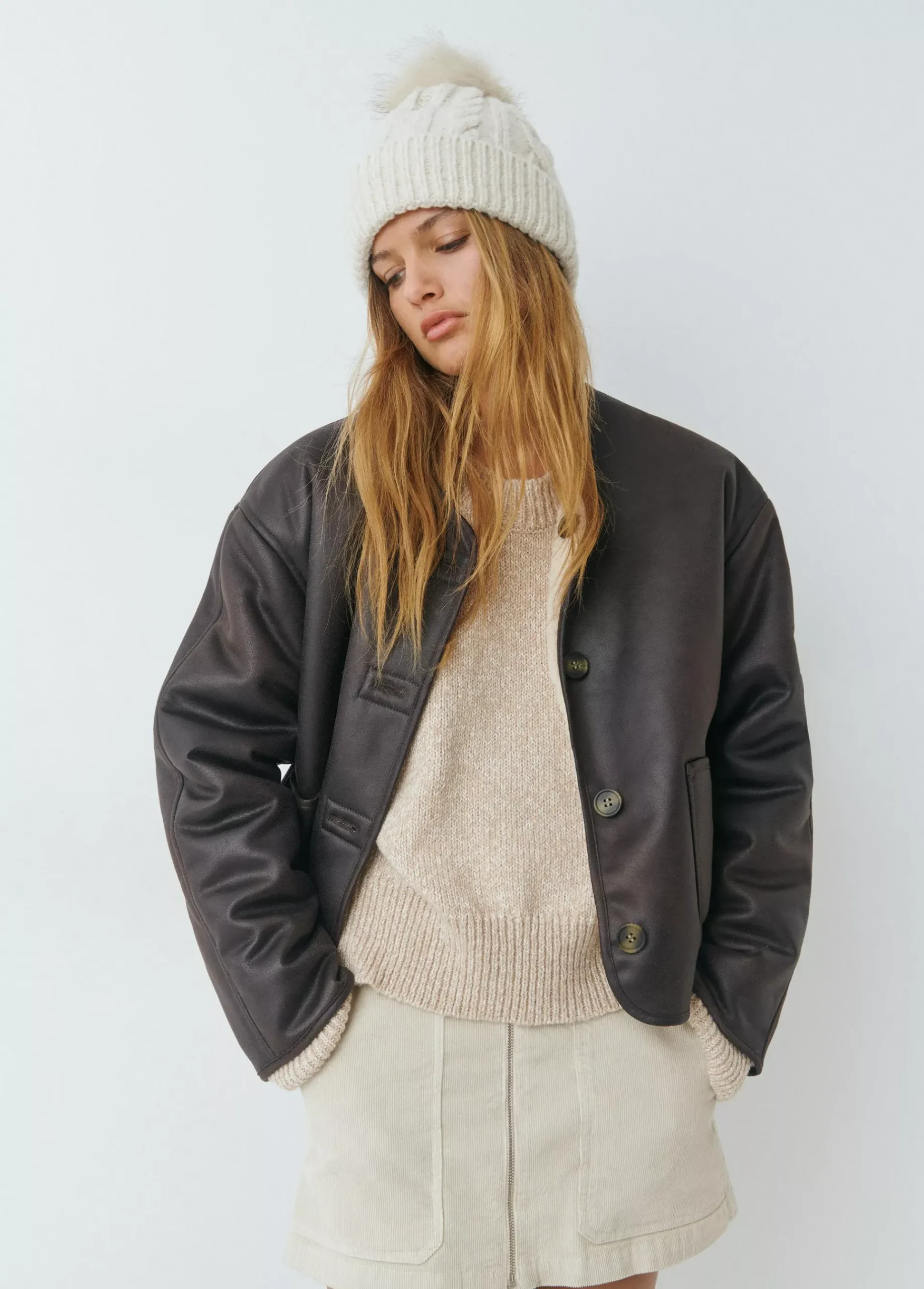 Brownie Abrigos Y Chaquetas*Chaqueta reversible doble faz efecto piel Camel