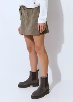Brownie Faldas|Total Look*Falda cuadritos mini Marron