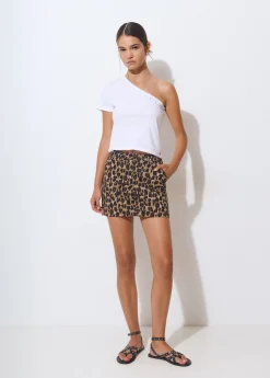 Brownie Faldas*Falda estampada leopardo Marron