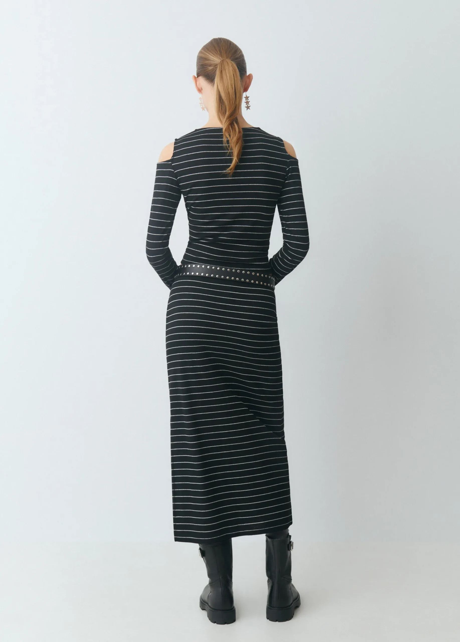 Brownie Faldas|Total Look*Falda midi raya lurex Negro
