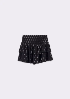 Brownie Faldas|Total Look*Falda volantes brillo Negro
