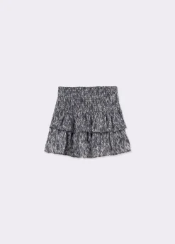 Brownie Faldas|Total Look*Falda volantes brillo estampada Gris