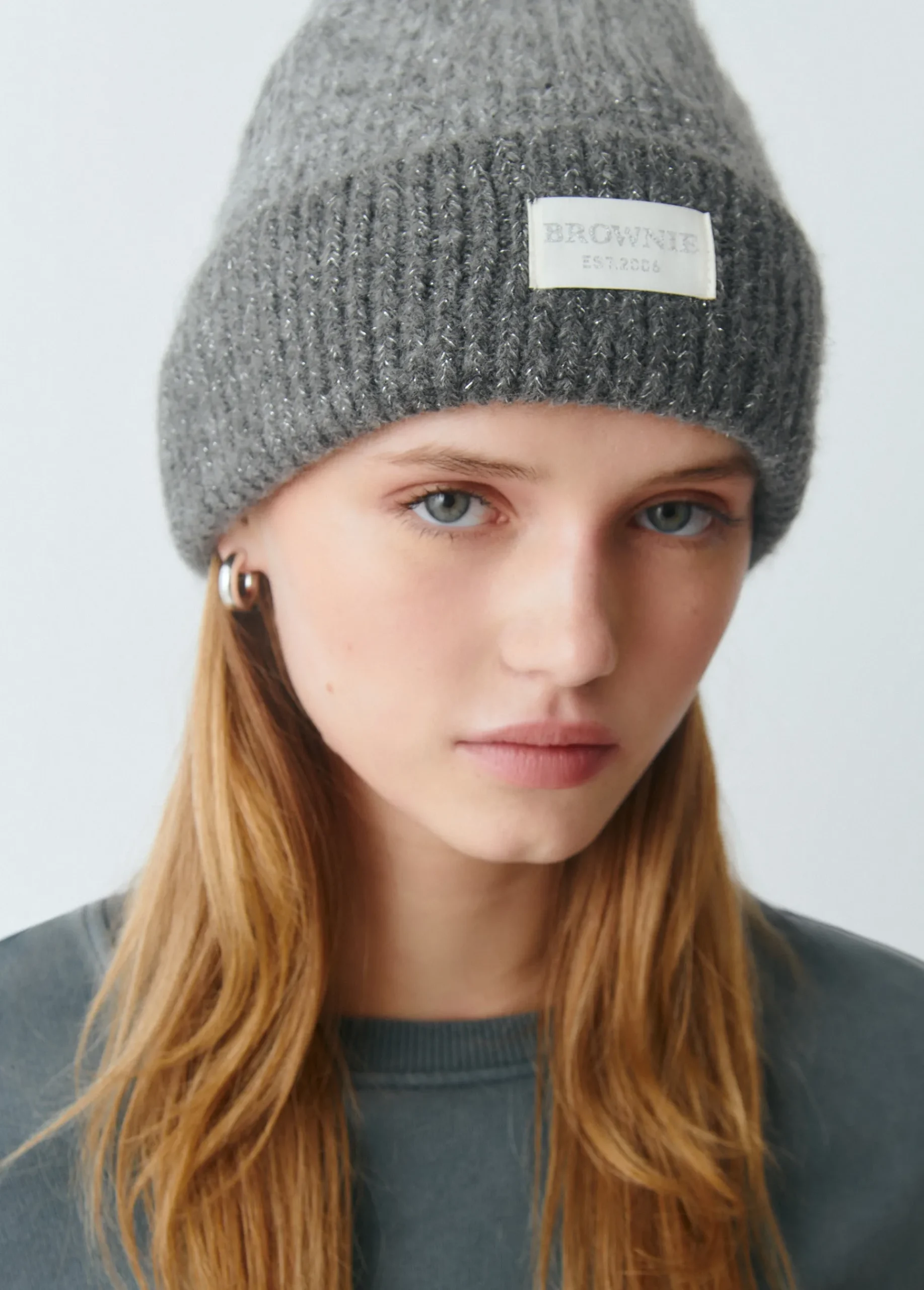 Brownie Gorras Y Gorros*Gorro bicolor canalé lurex Gris