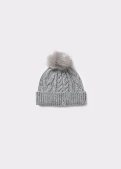 Brownie Gorras Y Gorros*Gorro trenza bola pelo Gris
