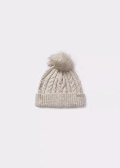 Brownie Gorras Y Gorros*Gorro trenza bola pelo Crudo