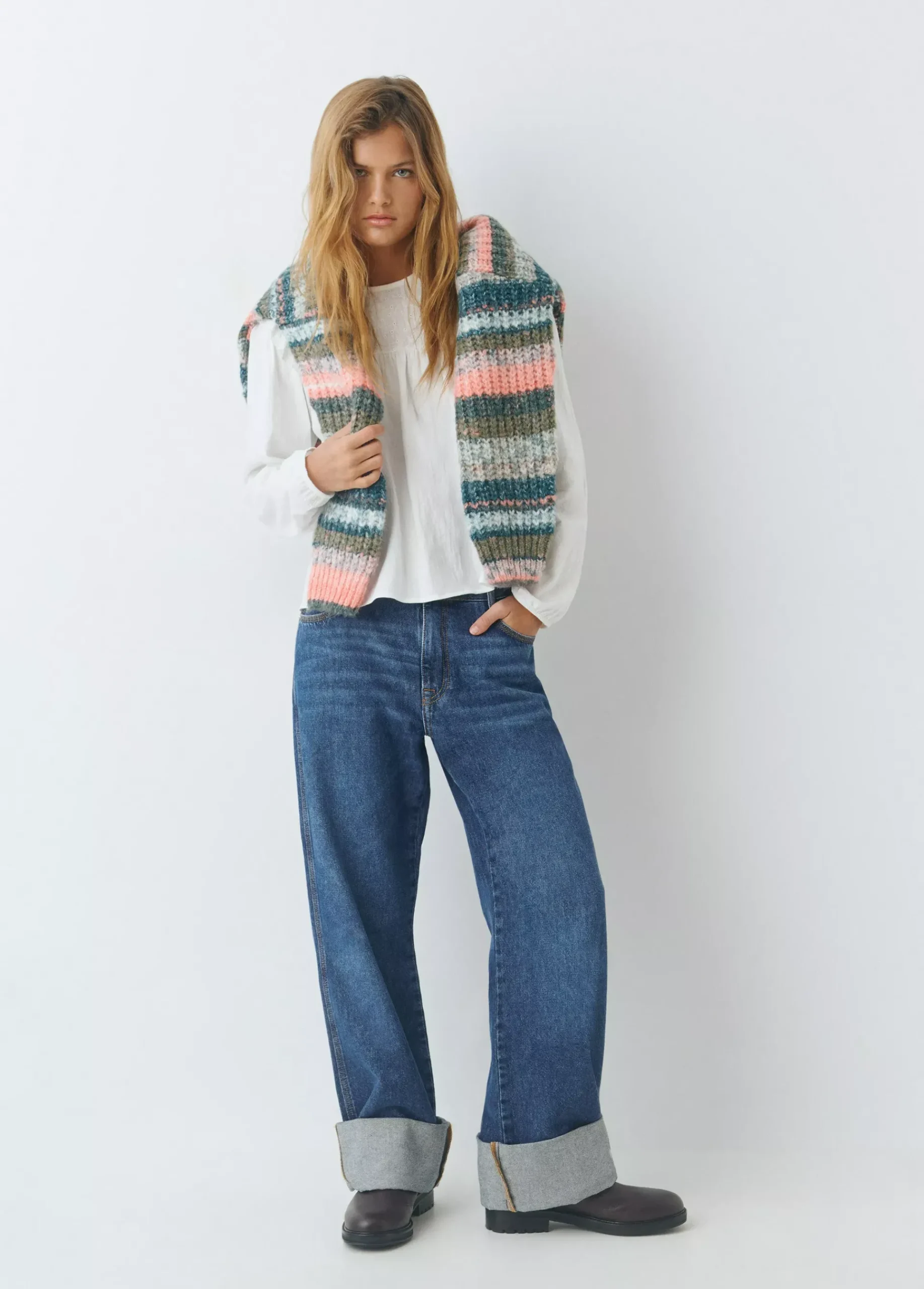 Brownie Jeans*Jeans bajo vuelta Azulmedio