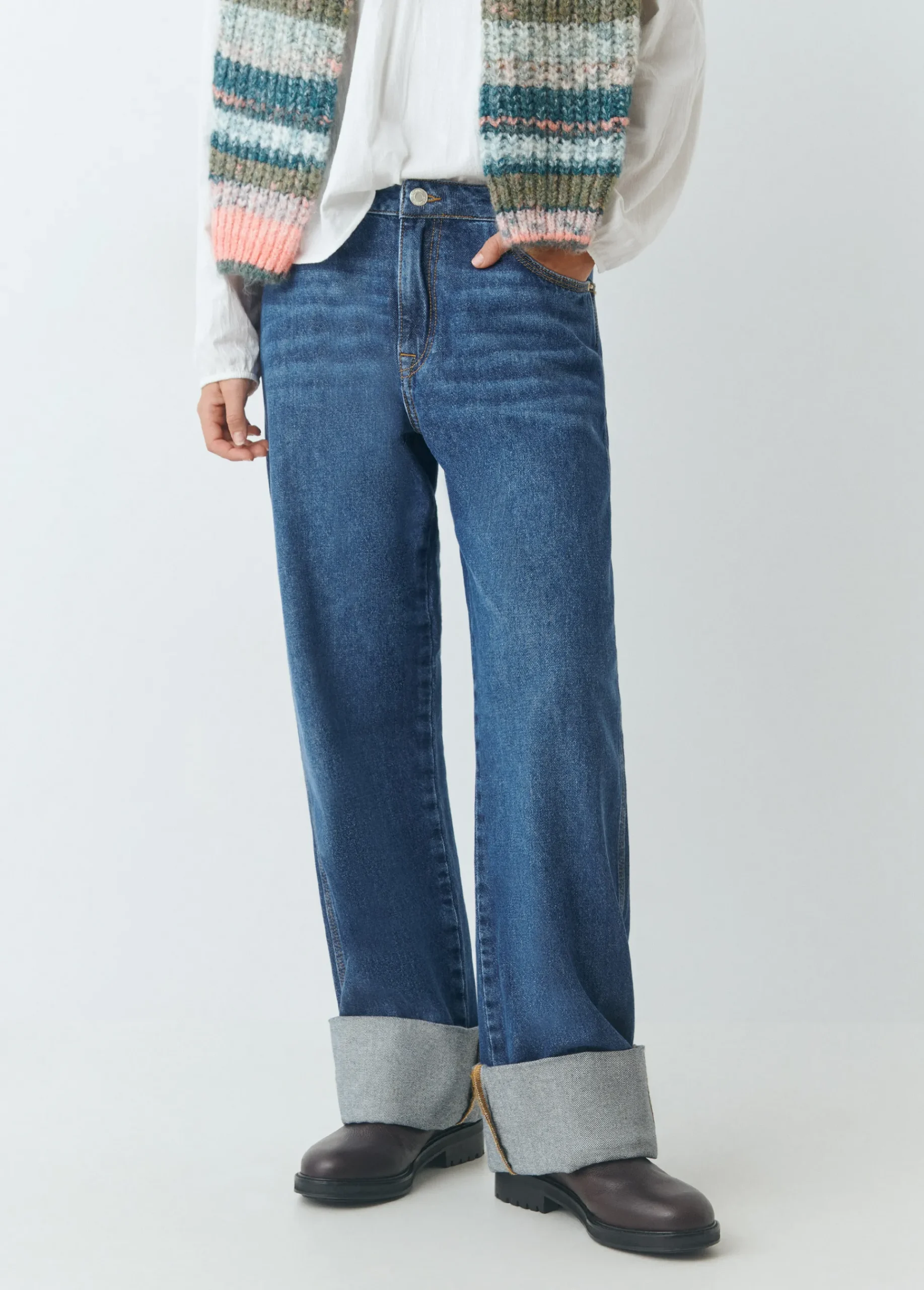 Brownie Jeans*Jeans bajo vuelta Azulmedio