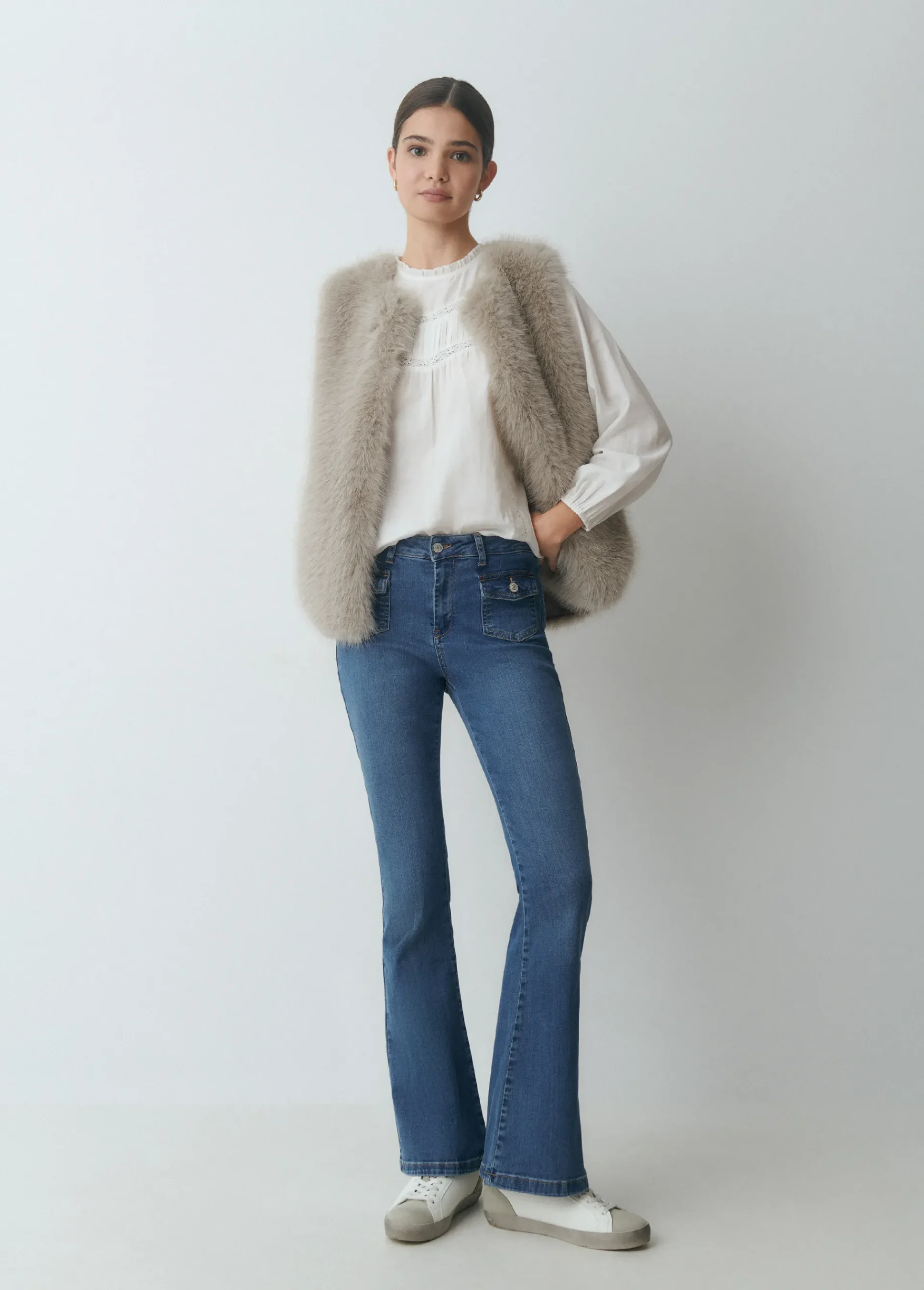Brownie Jeans*Jeans bolsillos frontales Azulmedio