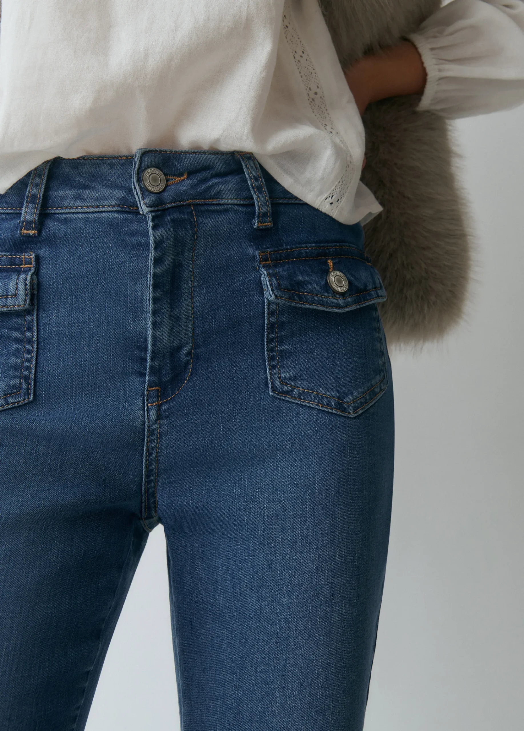 Brownie Jeans*Jeans bolsillos frontales Azulmedio