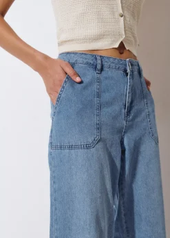 Brownie Jeans*Jeans culotte aperturas Azulmedio