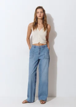 Brownie Jeans*Jeans culotte aperturas Azulmedio