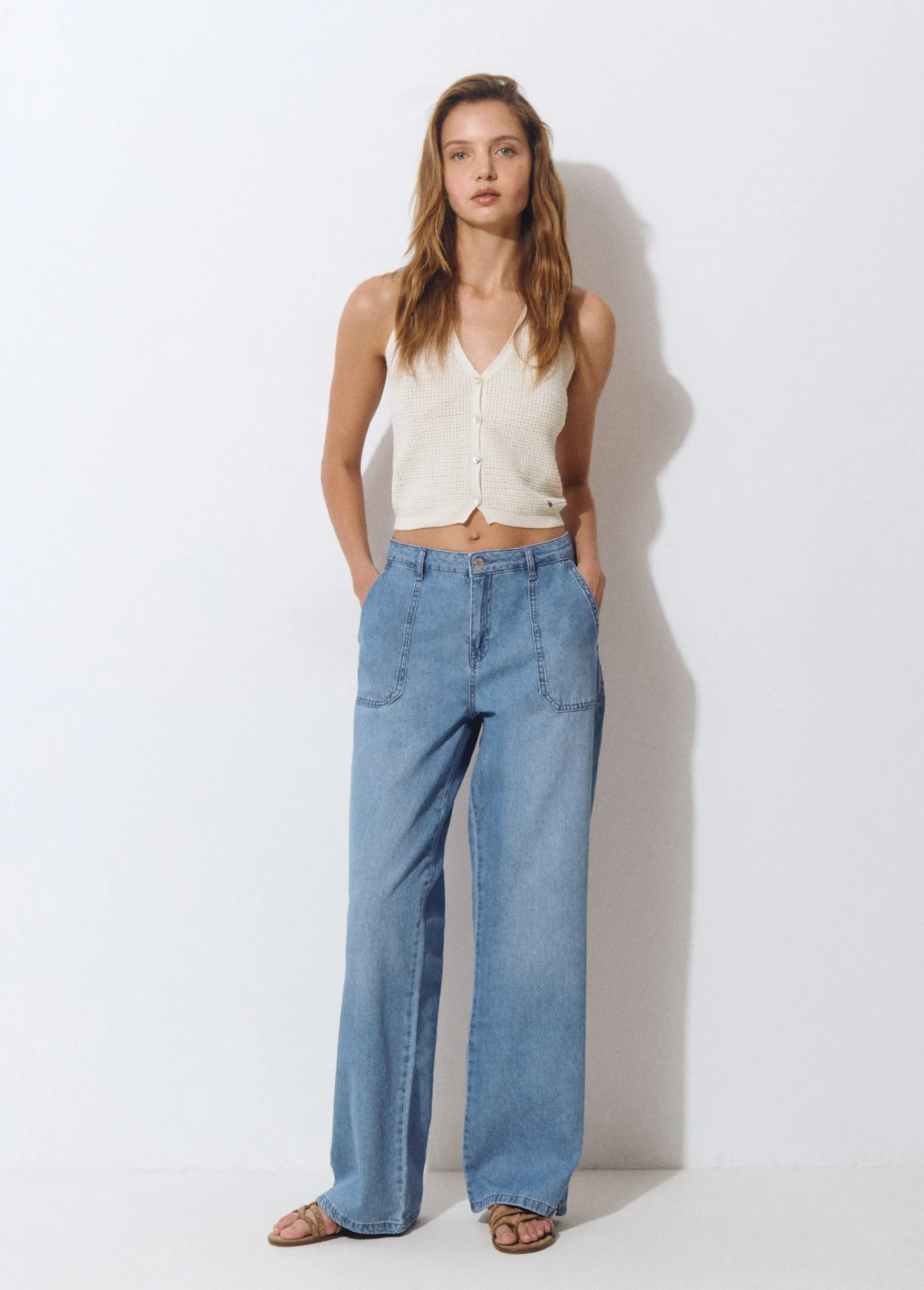 Brownie Jeans*Jeans culotte aperturas Azulmedio