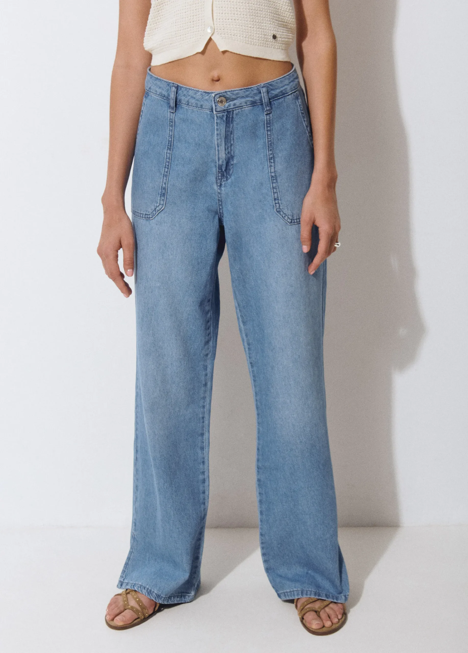 Brownie Jeans*Jeans culotte aperturas Azulmedio
