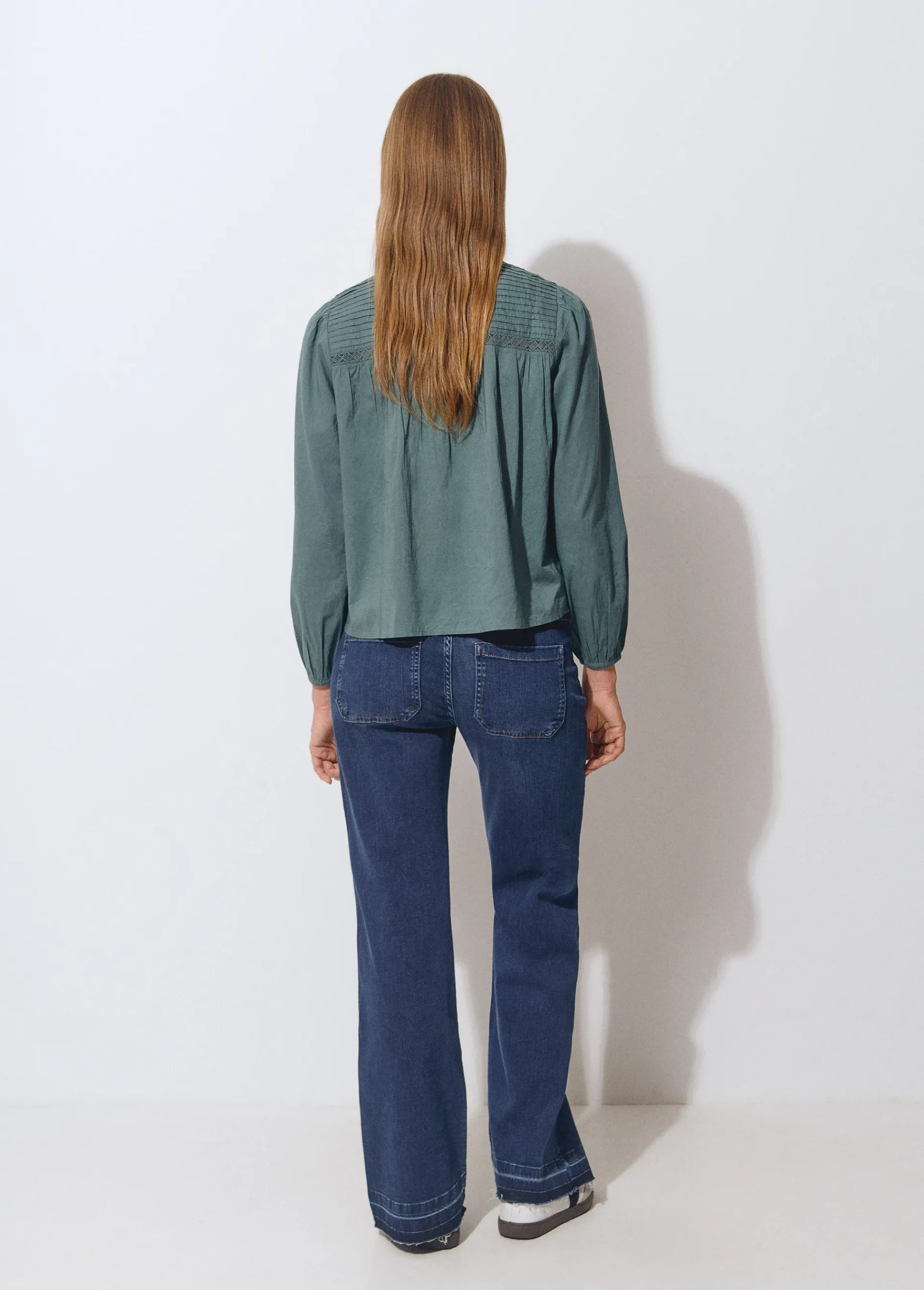Brownie Jeans*Jeans culotte bajo desdoblado Azuloscuro