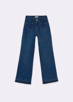 Brownie Jeans*Jeans culotte bajo desdoblado Azuloscuro