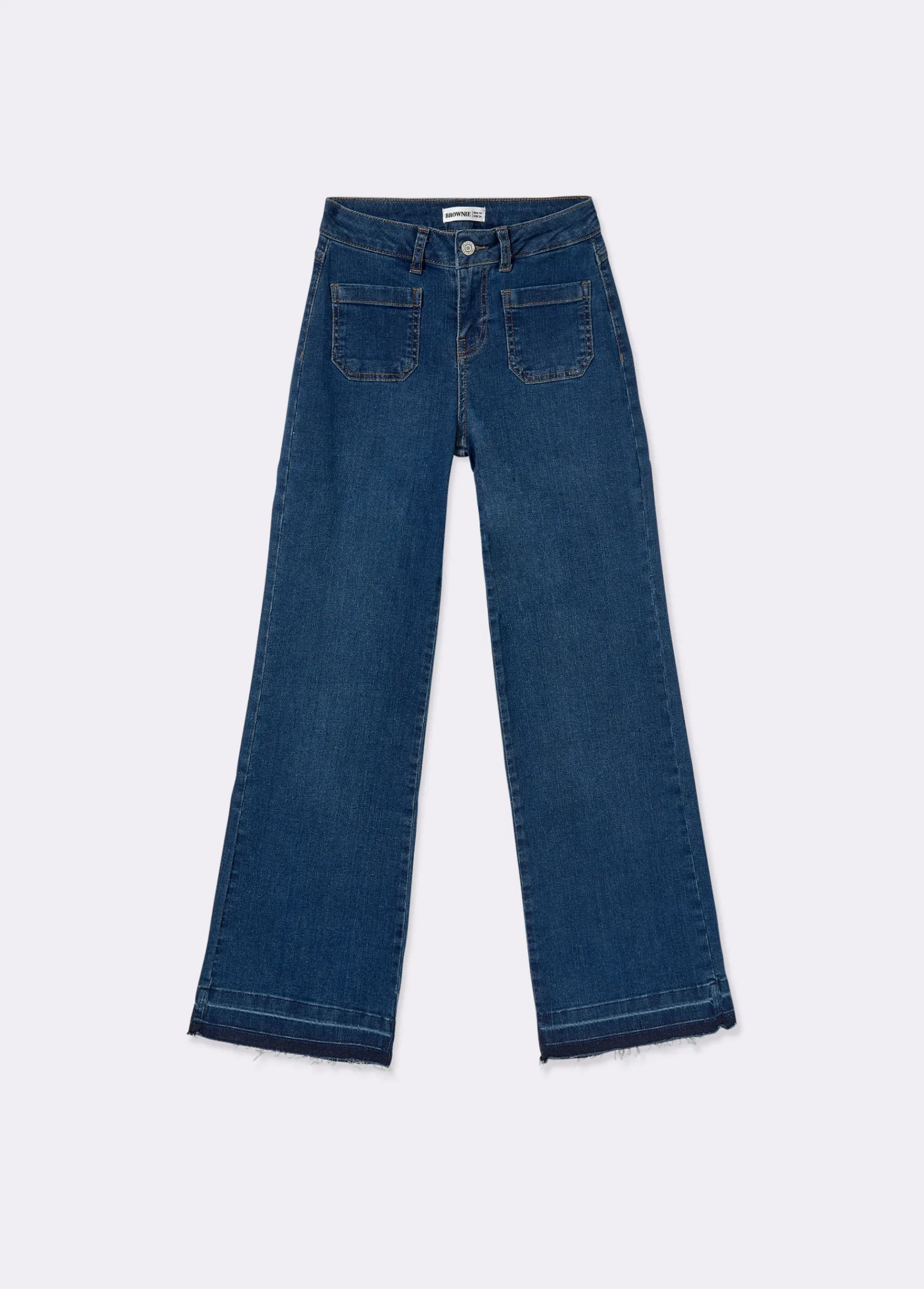 Brownie Jeans*Jeans culotte bajo desdoblado Azuloscuro