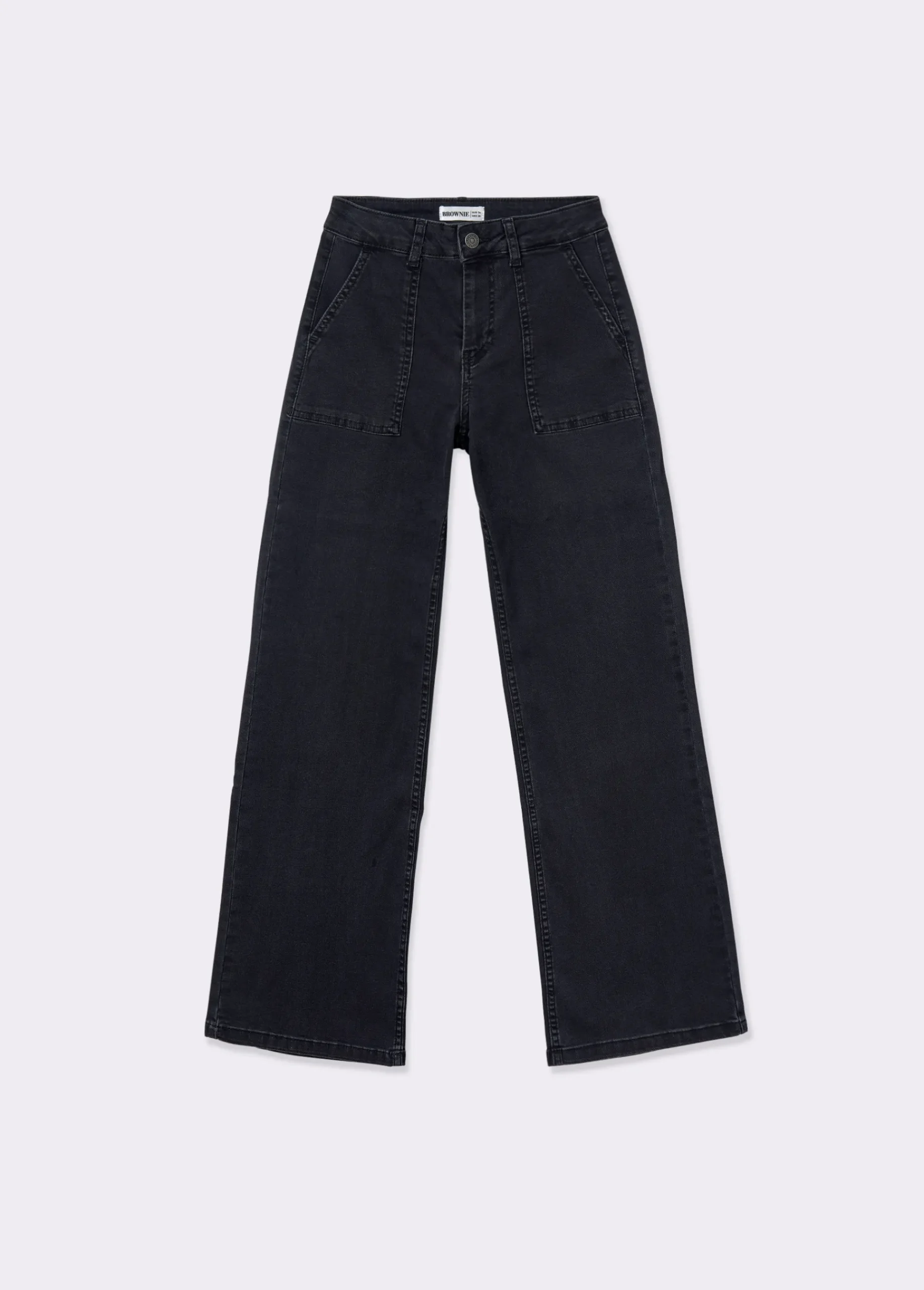 Brownie Jeans*Jeans culotte bolsillo frontal Negro