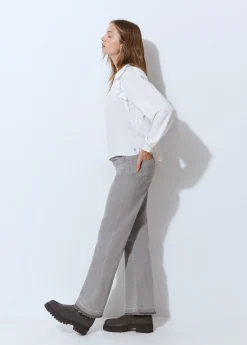 Brownie Jeans*Jeans culotte botones frontales Gris
