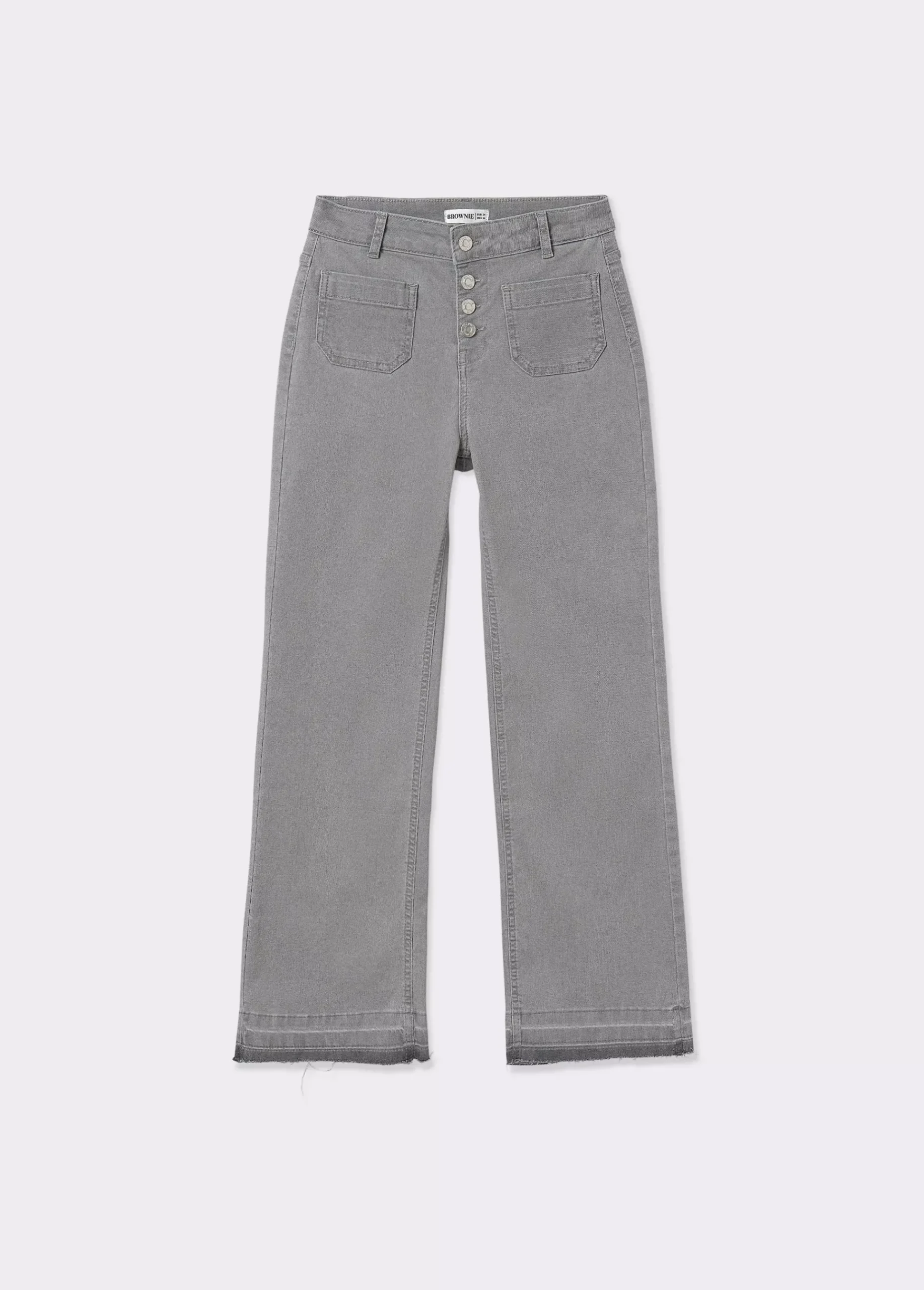 Brownie Jeans*Jeans culotte botones frontales Gris