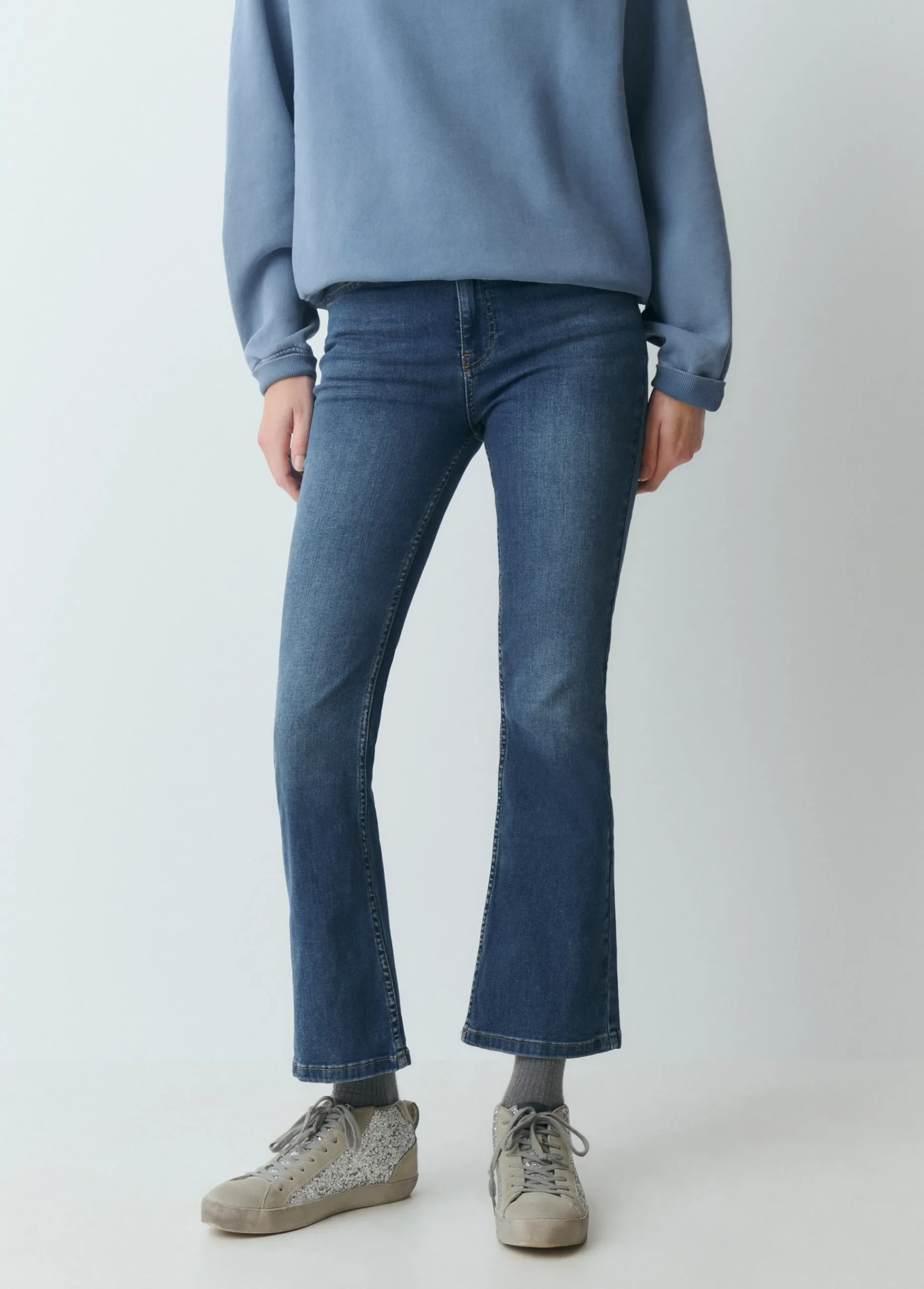 Brownie Jeans*Jeans flare cropped Azulmedio