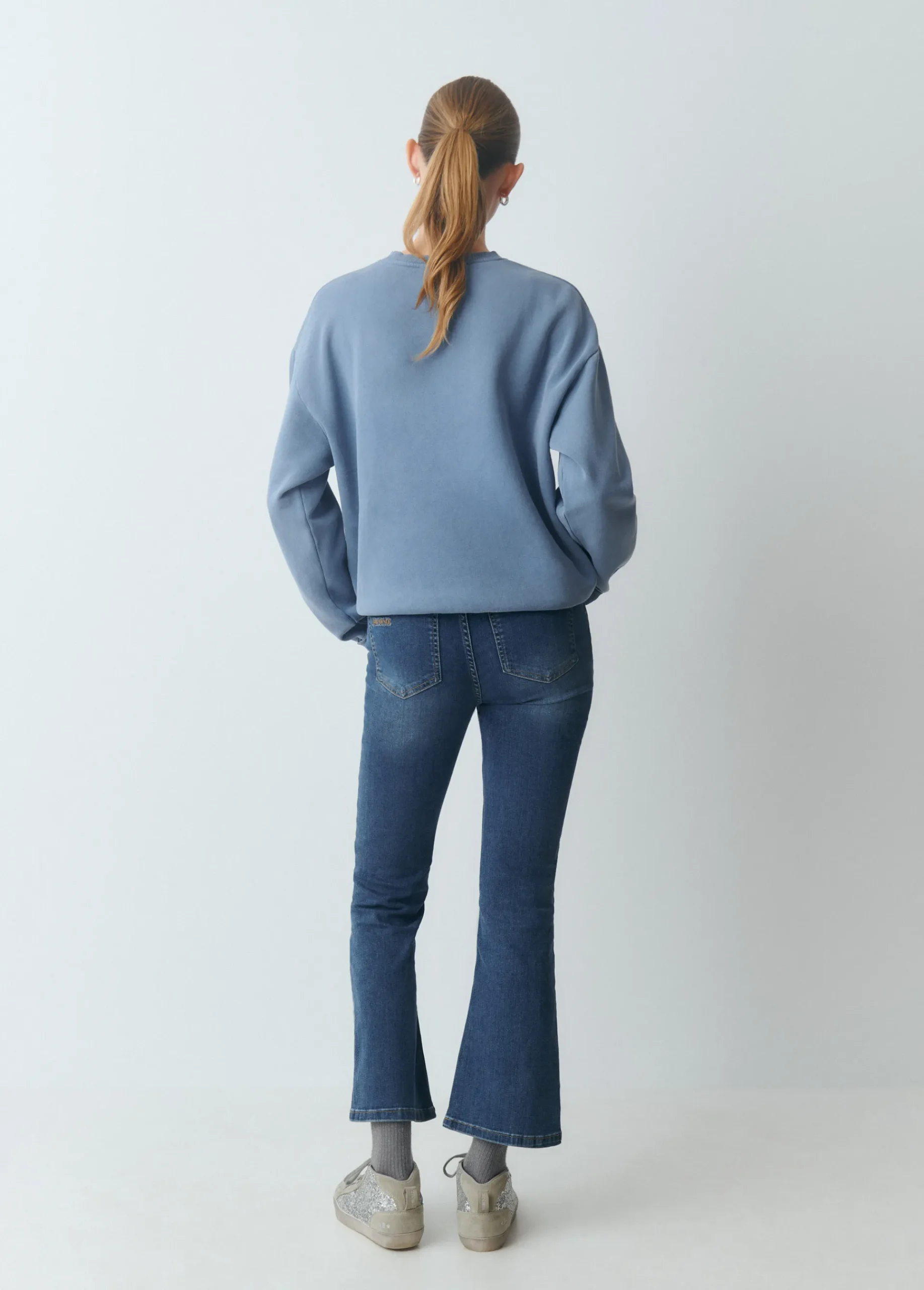 Brownie Jeans*Jeans flare cropped Azulmedio