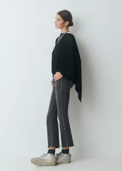 Brownie Jeans*Jeans flare cropped tachas Negro