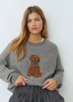 Brownie Jerséis|Punto*Jersey bordado Grisoscuro