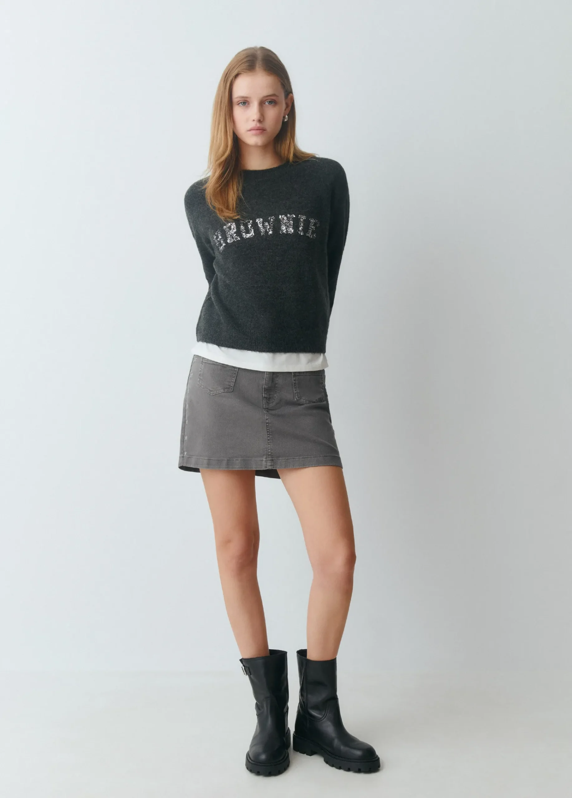 Brownie Jerséis|Punto*Jersey lentejuelas Gris