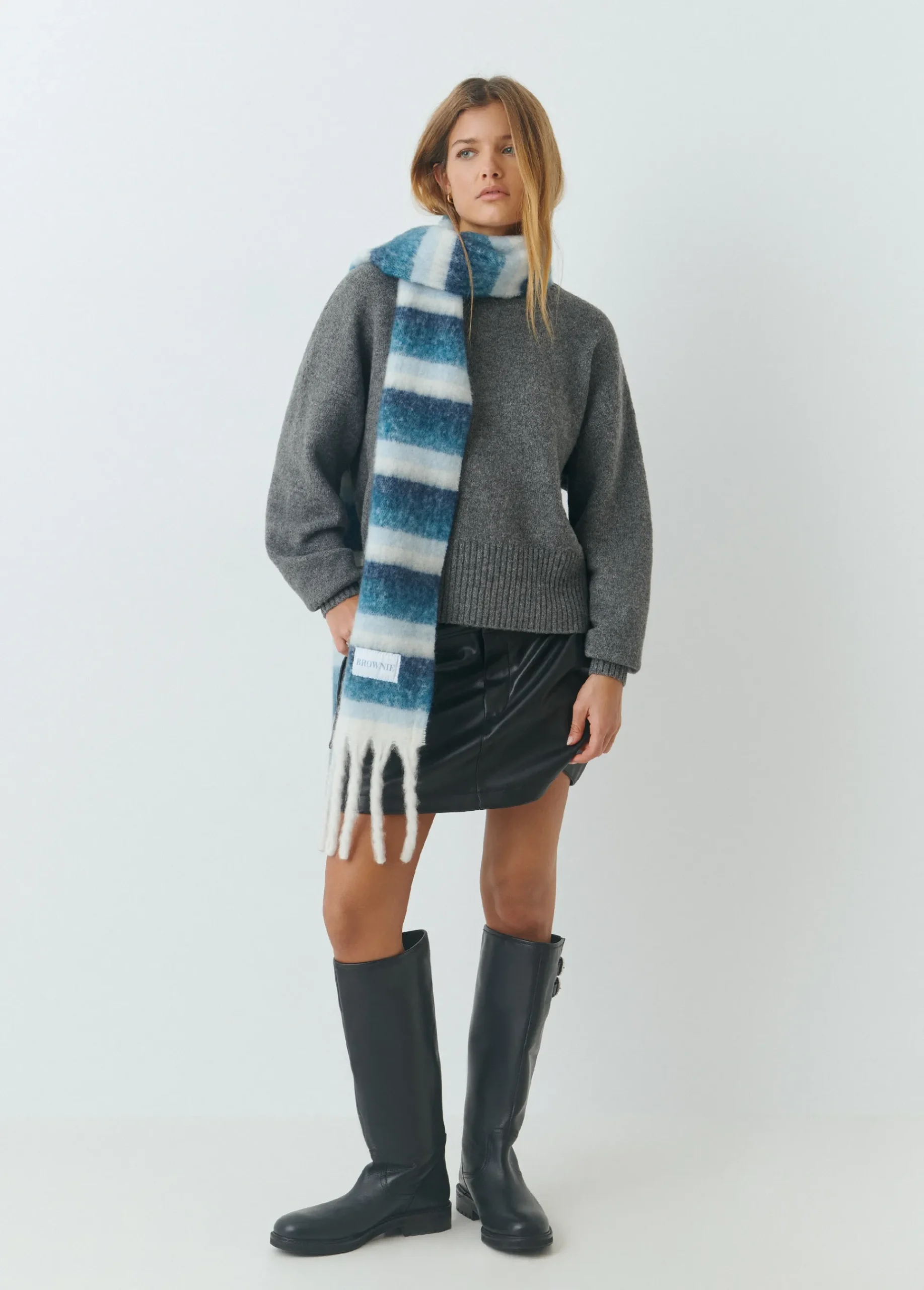 Brownie Jerséis|Punto*Jersey básico oversize Grisoscuro