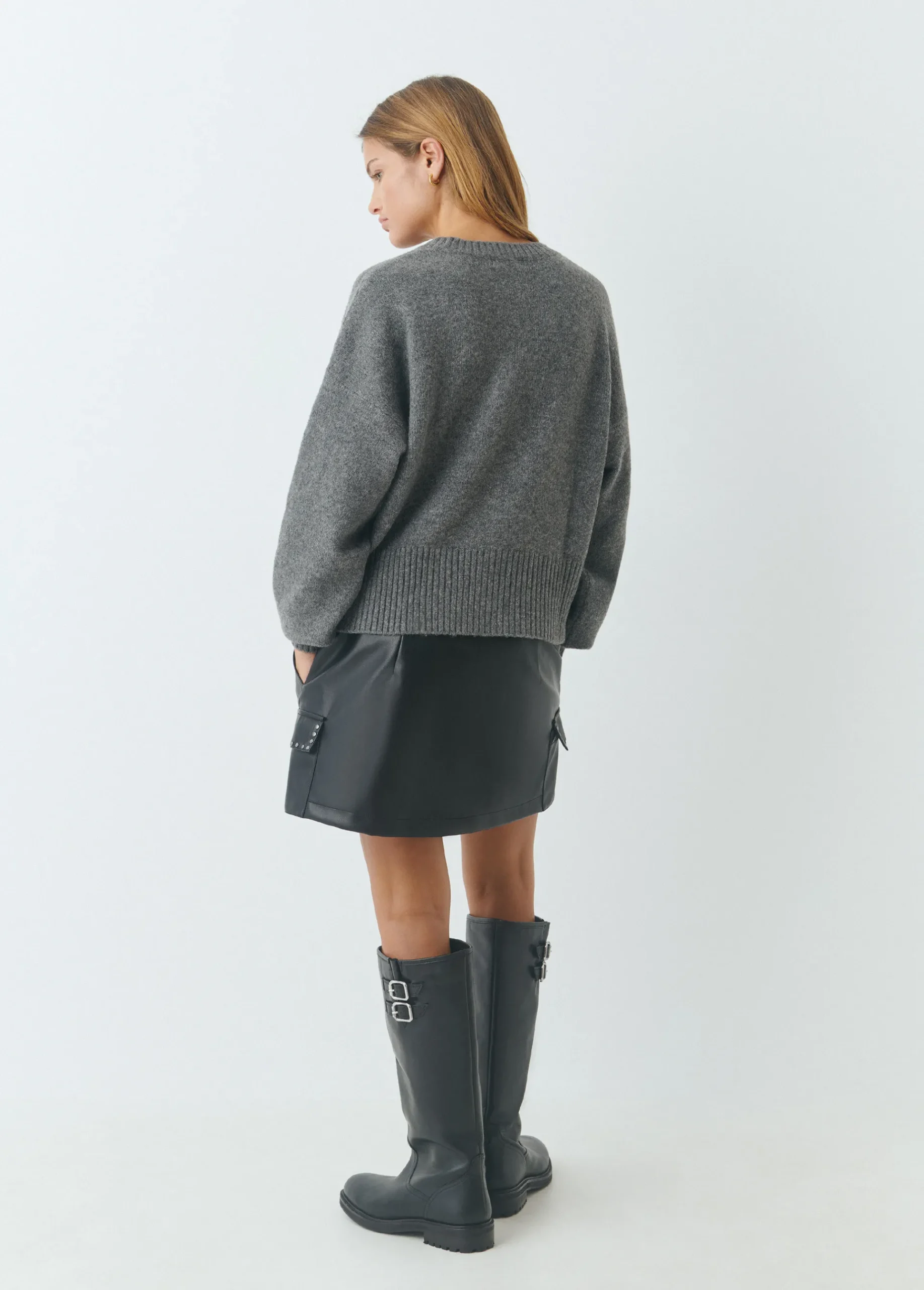 Brownie Jerséis|Punto*Jersey básico oversize Grisoscuro
