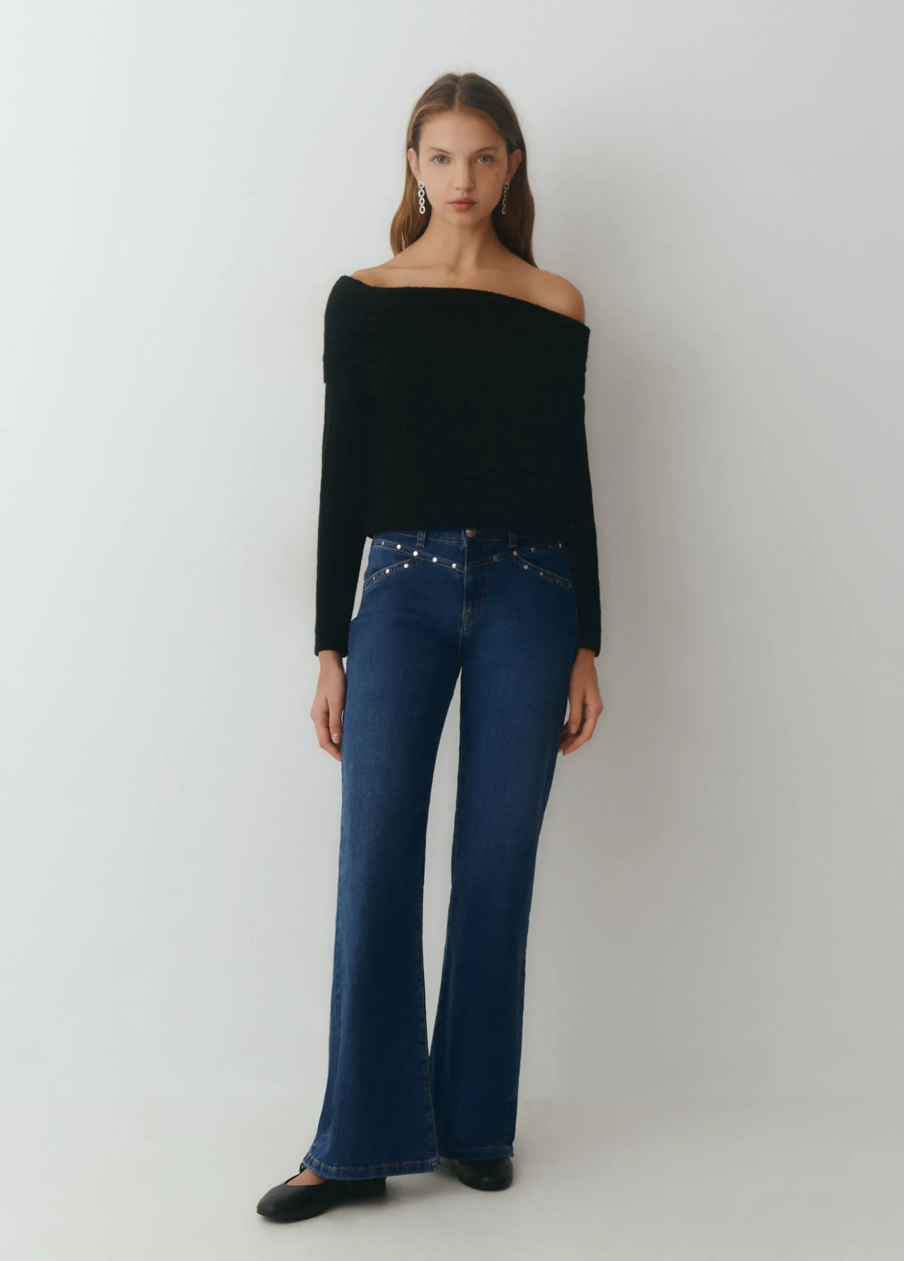 Brownie Jerséis|Punto*Jersey cuello bardot Negro