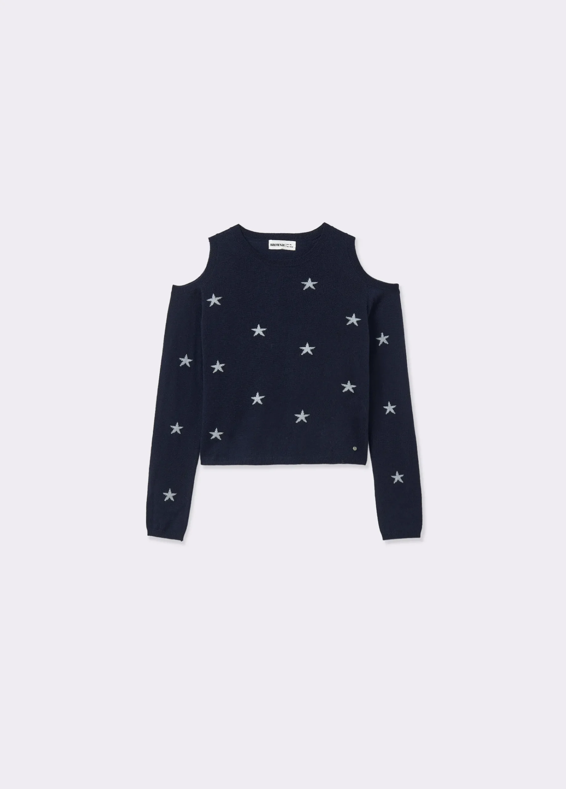 Brownie Jerséis|Punto*Jersey hombros descubiertos estrellas Marino