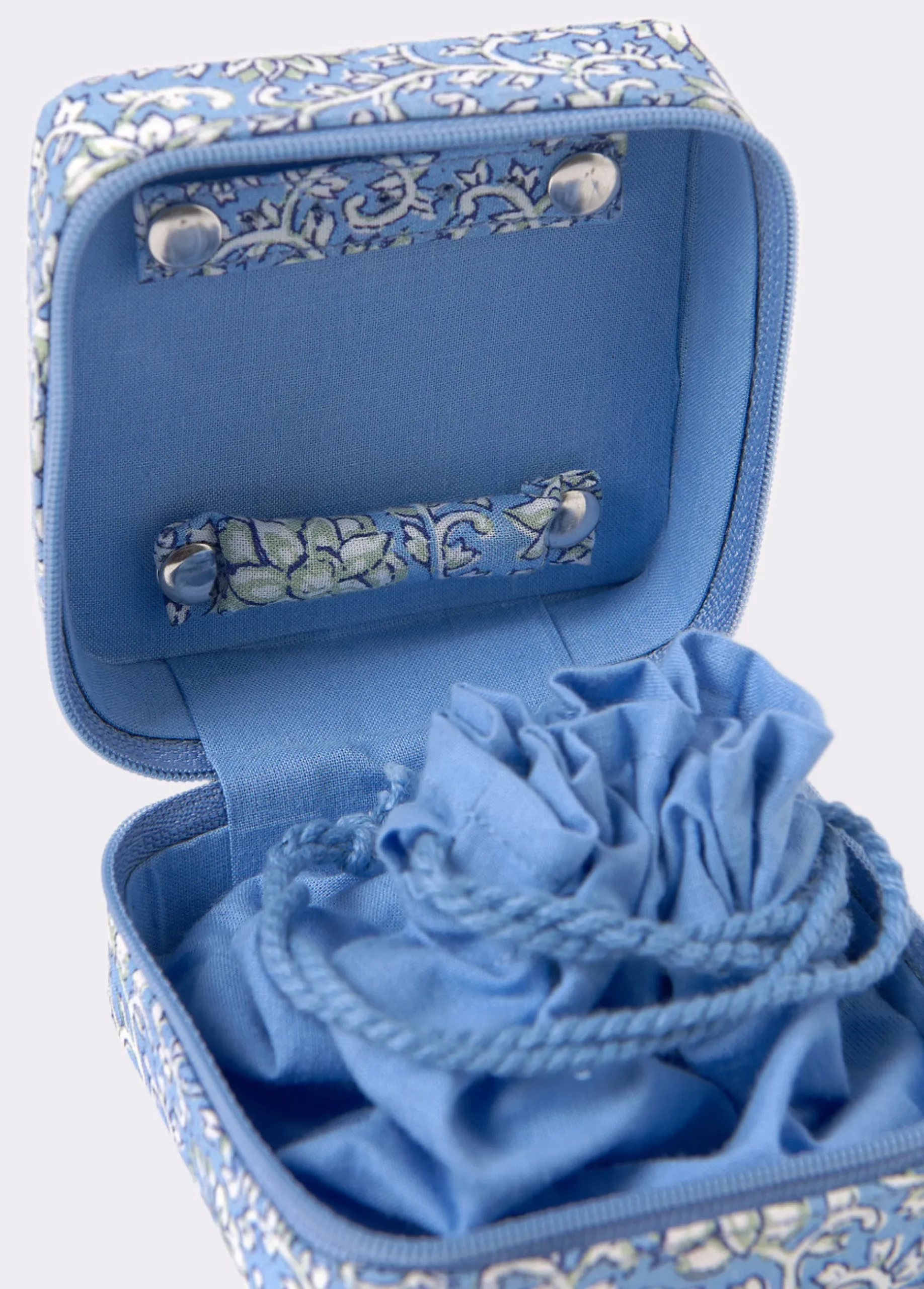 Brownie Accesorios De Viaje*Joyero cuadrado estampado Azul